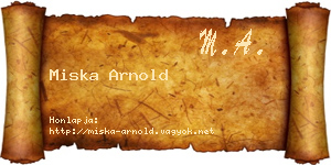 Miska Arnold névjegykártya